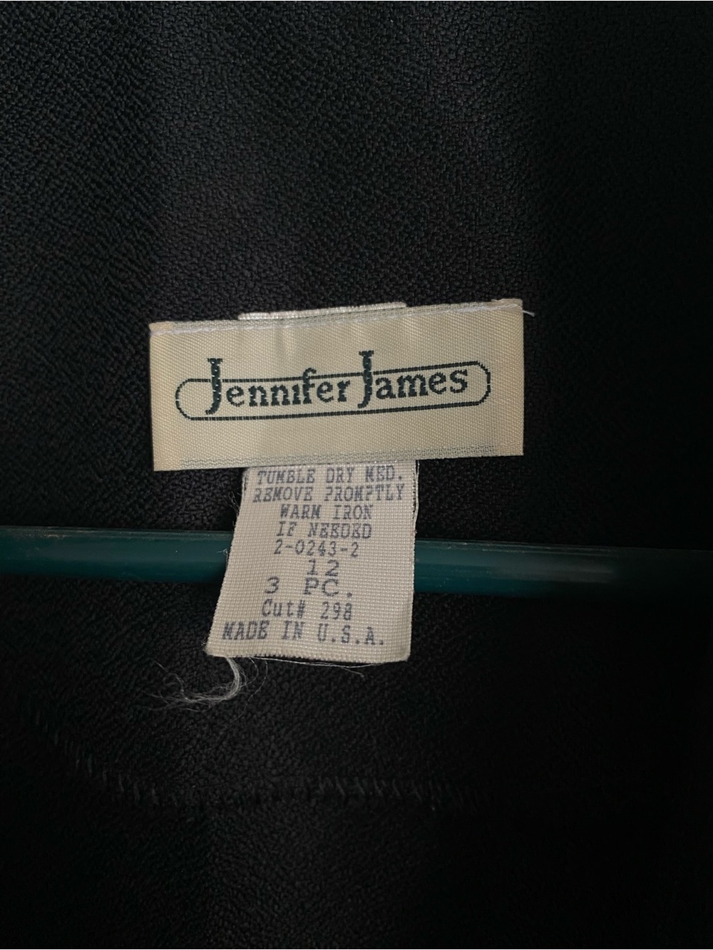 Vintage Jennifer James Black Crepe Blazer Jacket Size 12 Made in USA - Picture 2 of 6